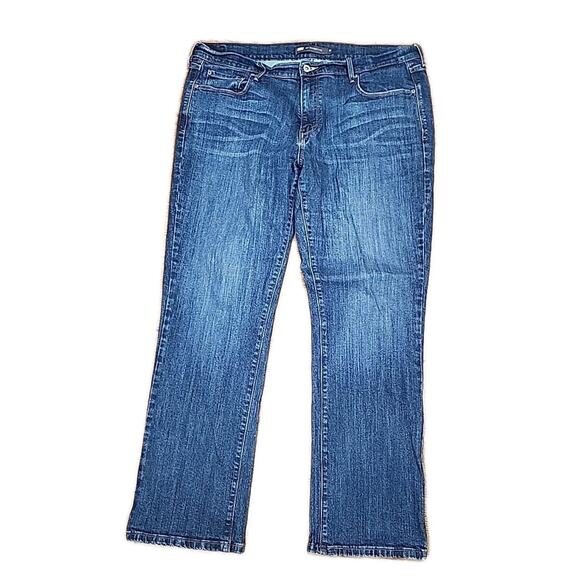 LEVI'S 505 Women's 16 W33 Straight Leg Stretch Dark Wash Blue Denim Jeans - Picture 1 of 9
